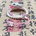 Real White Snake Bone Bracelet — Lifelike Snake Head, Natural Gemstones & Silk Tassel | Chinese Mythology Jewelry