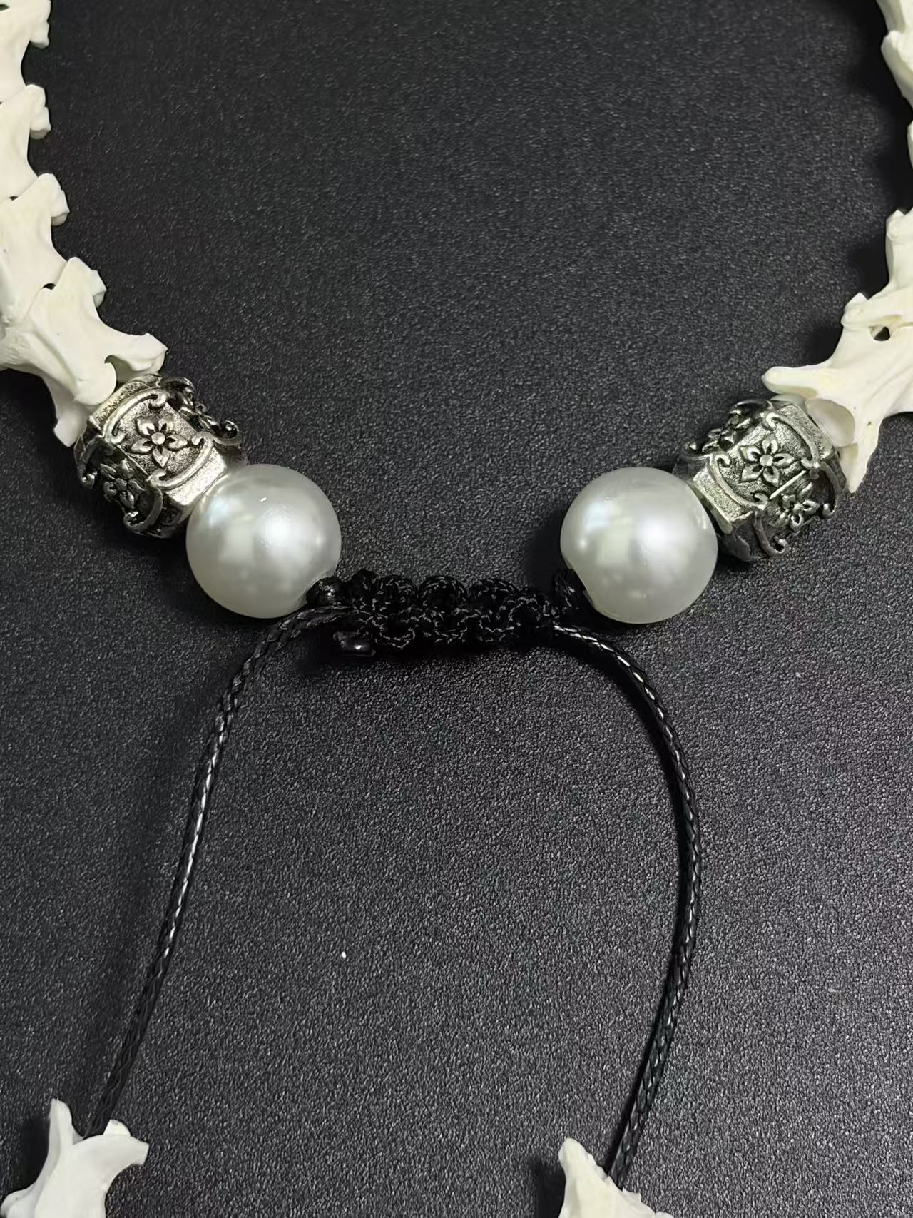 Real Snake Bone Bracelet – Five Wealth Gods Engraved Crystal Beads, Pearl & Silver Butterfly Charm | Tibetan Fortune Jewelry