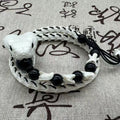 Real Snake Bone Woven Bracelet — Natural Gemstone Beads | Gothic Occult Jewelry